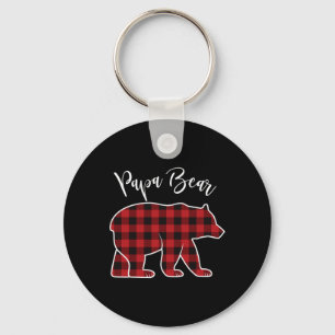 Llavero Papa Bear Pajama Red Buffalo Xmas Funny Family Chr