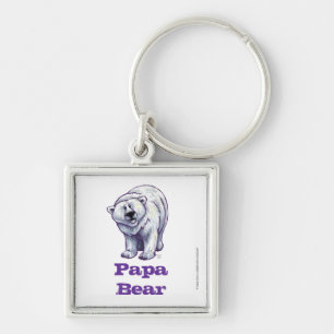 Llavero Papa Bear Polar Bear Square Keychain