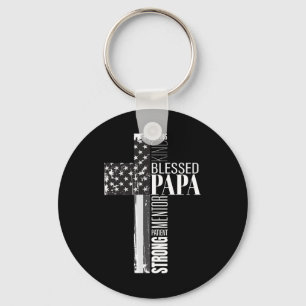Llavero Papa Bendito Bandera Americana Cristiano Religioso
