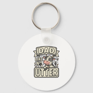 Llavero Papá como ninguna otra divertida vaca diseño vecto