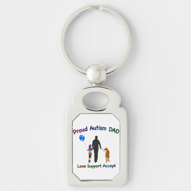 Llavero Papá con autismo y perro (Anverso)