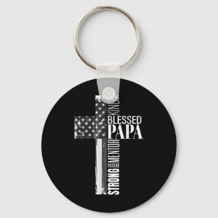 Llavero Papa cristiano bendito vintage bandera americana D