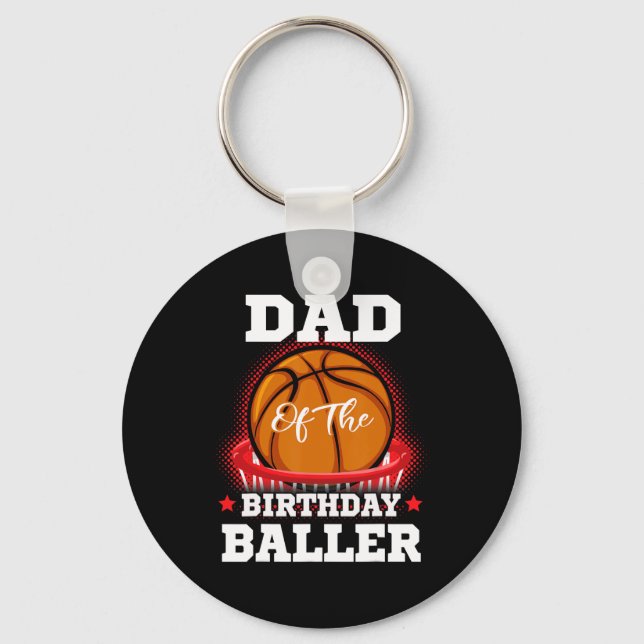 Llavero Papá cumpleaños de baloncesto Boy Family Baller b- (Anverso)