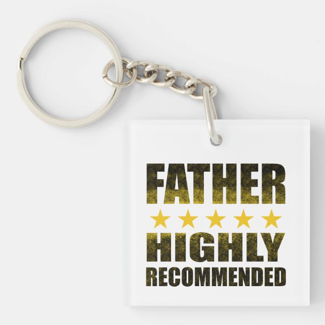 Llavero Papá de 5 estrellas altamente recomendado (Frente)