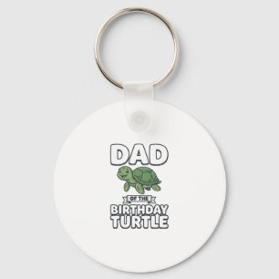 Llavero Papá de la Tortuga de Cumpleaños Diseño Divertido