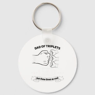Llavero Papá De Los Trillizos Invitación Padres Día De Pap