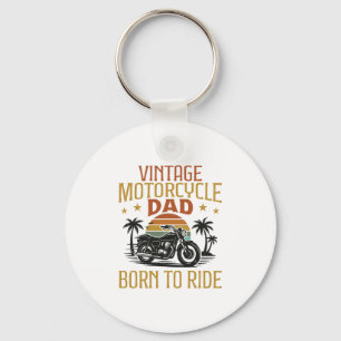 Llavero papá de motocicleta vintage nacido para montar