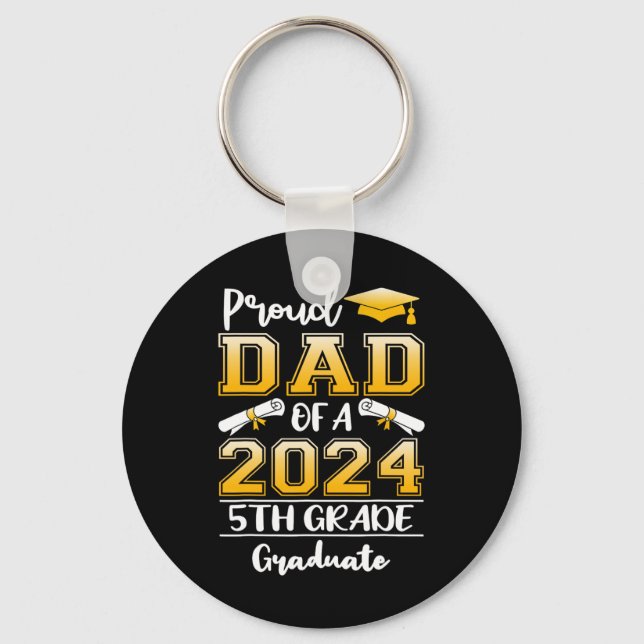 Llavero Papá De Un Graduado De 5º Grado De 2024 (Anverso)