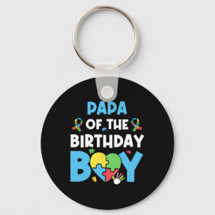 Llavero Papa del niño cumpleañero rompecabezas de concienc