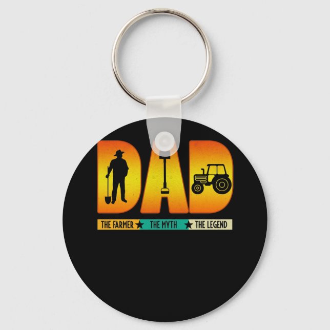 Llavero Papá el granjero El mito el regalo del padre de la (Anverso)