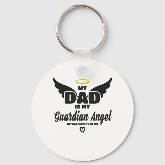 Llavero Papá Es Mi Ángel De Guardianes Que Me Vigila En Me (Anverso)