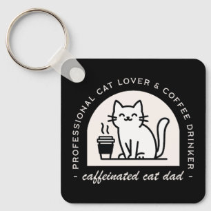 Llavero Papá gato divertido amantes del café hombres