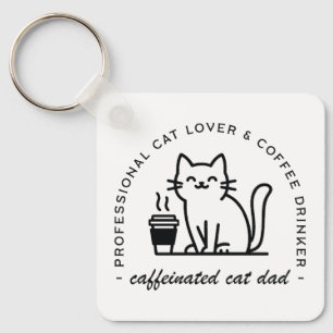 Llavero Papá gato y amantes del café hipster