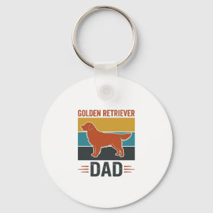 Llavero Papá Golden Retriever Diseño Vintage Amante Perros