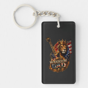Llavero Papá Guerrero León Bandera Americana Guitarra