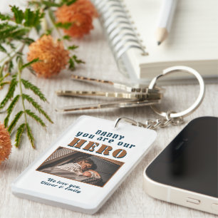 Llavero Papá Héroe Padre Keepsake Foto familiar