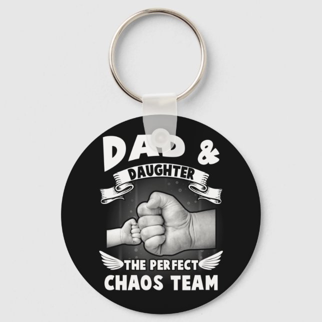 Llavero Papá Hija Un Padre Perfecto Del Equipo De Caos (Anverso)