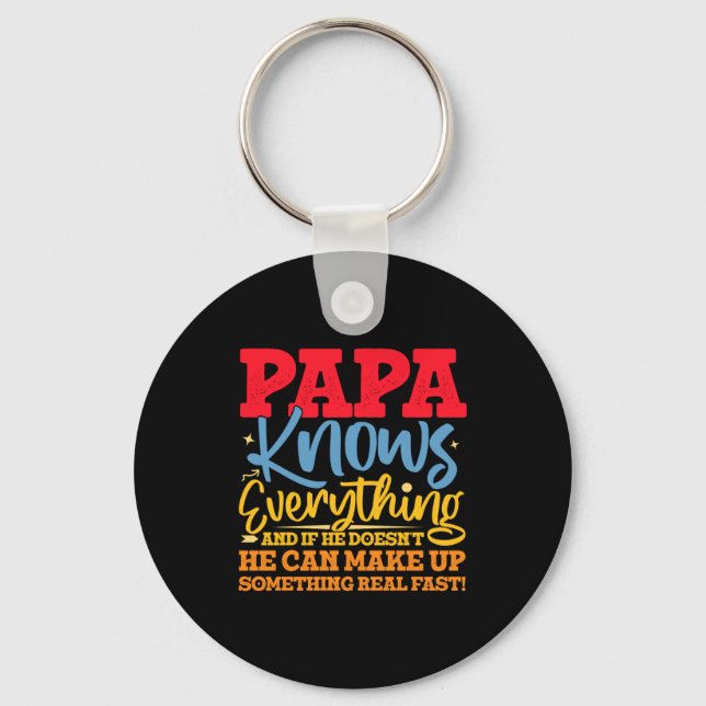 Llavero Papa Know Everything Fathers Day Cool Father Funny (Anverso)