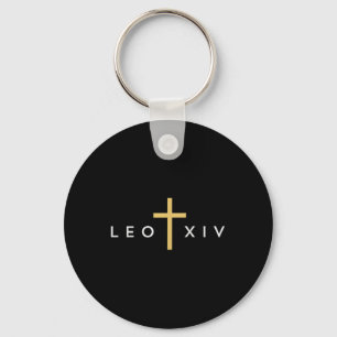 Llavero Papa León Xiv Cruz Fina Fe Cristiana Jesús Mini