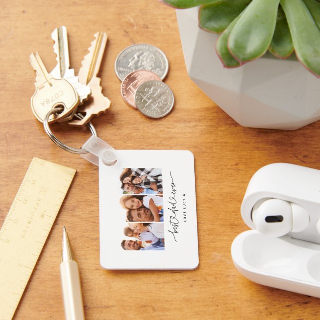 Llavero papá lindo guión moderno multifotografía (Escritorio )