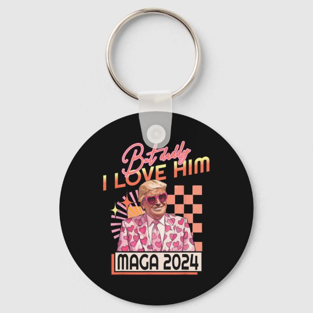 Llavero Papá, lo amo, Maga 2024 Donald Trump en cuarto lug (Anverso)