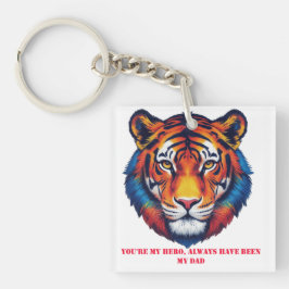 Llavero "Papá, mi héroe - Fierce Tiger Head Acrylchain