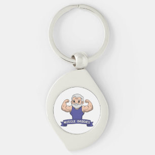 Llavero Papá Musculoso Kawaii Barbudo y Adorable
