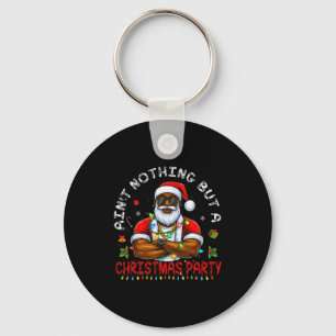 Llavero Papá Noel afroamericano pijama de Navidad para hom