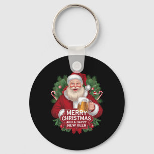 Llavero Papá Noel Beer Drinker Regalo Feliz Navidad Happ