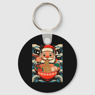 Llavero Papá Noel comiendo fideos Ramen Navidad japonesa