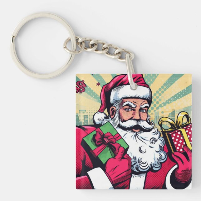 Llavero Papá Noel de cómic/Navidad  (Frente)