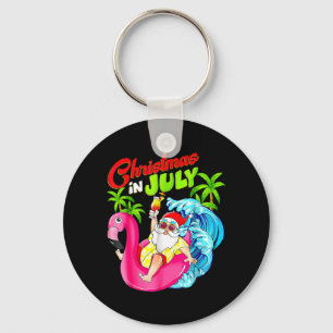 Llavero Papá Noel de Navidad de Verano Flamingo Hawaiano P