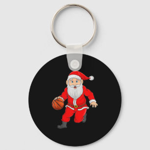 Llavero Papá Noel de Navidad jugando baloncesto divertido