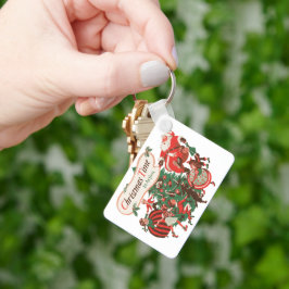 Llavero Papá Noel de Navidad y niños bailando