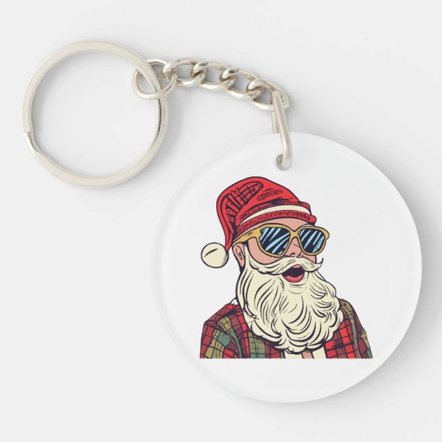 Llavero Papá Noel - Divertido (Frente)