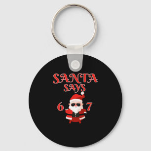 Llavero Papá Noel Divertido Dice Seis Siete 67 Meme Navida