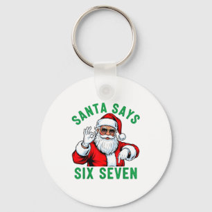 Llavero Papá Noel Divertido Dice Seis Siete Navidad 67 Mem