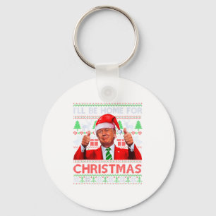 Llavero Papá Noel Divertido Trump Estaré En Casa Para Navi