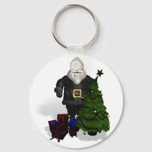 Llavero Papá Noel en cuero negro