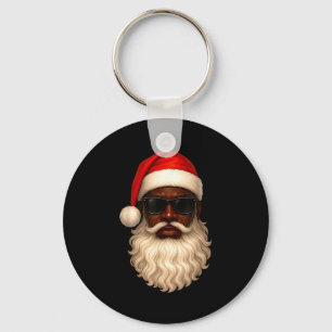 Llavero Papá Noel Genial Afroamericano Pijama de Navidad