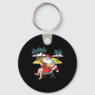 Llavero Papá Noel Hawaiano Guitarra Hawaiana Navidad En J