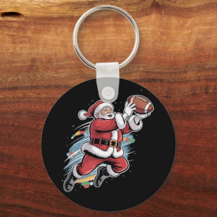 Llavero Papá Noel jugando fútbol americano Navidad 