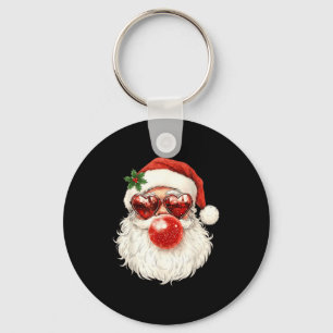 Llavero Papá Noel Navidad Soplando Chicle Y Gafas De Sol