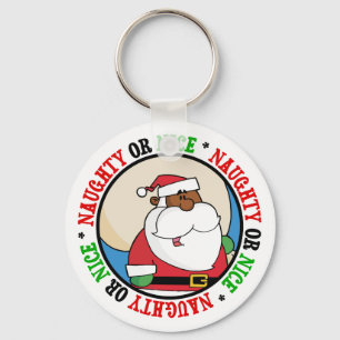 Llavero Papá Noel negro con saco de juguetes