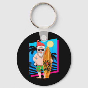Llavero Papá Noel Surfista de Verano Hawaiano Navidad Dive