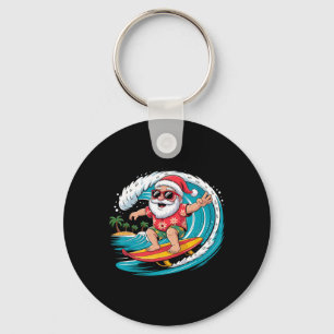 Llavero Papá Noel Surfista Playa Hawaiana Navidad En Julio