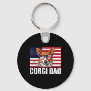 Llavero Papá Pembroke Welsh Corgi Bandera De EEUU Amante D