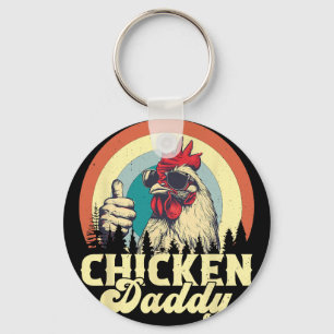 Llavero Papá Pollo Granjero Avícola Vintage Divertido Día
