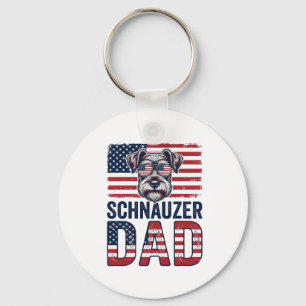 Llavero Papá Schnauzer Patriótico Vintage Perro