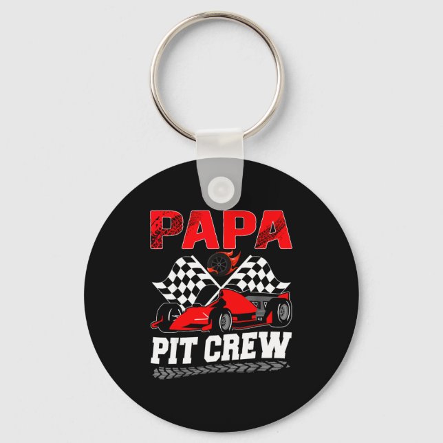 Llavero Papa T Crew Racing Family Race Car Birthday Boy  (Anverso)
